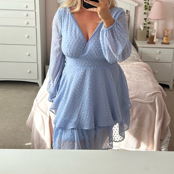 Blue Ruffle Dress - Picture 2 of 5